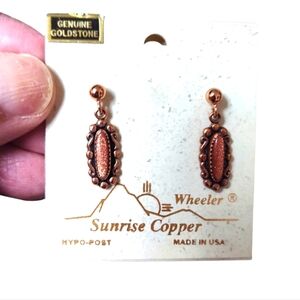 Sunrise Copper Earrings - Goldstone